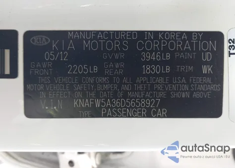 2013 Kia Forte Sx from USA, damaged, VIN KNAFW5A36D5658927